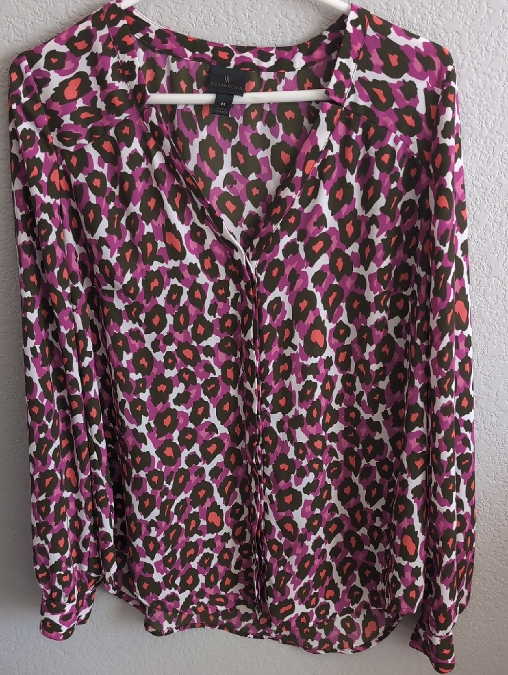 Worthington Fuchsia Leopard Print Blouse